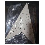 Mudder 19.7 Inch Christmas Star Paper Lantern 7 Pointed Christmas Window Lantern with 10 LED Light Strings Hanging Pendant Xmas Tree Ornaments for Holiday Decor Home(Classic,White)