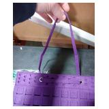 Resovo Hanging Earrings Organizer, Wall Earring Holder with 2 Hooks, Holds Up To 300 Pairs, Compact Design, Soft Material-Dark Purple