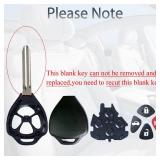 SUPALAND Key Fob Shell Case Replacement Fits for Toyota Camry Corolla Venza Avalon 2007 2008 2009 2010 2011 2012 2013 Keyless Entry Remote Control 4 Button Pad Key Cover