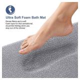 OLANLY Thick Memory Foam Bath Mat Rug 30x20, Extra Soft Absorbent Bathroom Rugs, Quick Dry Bath Mats, Non-Slip, Machine Washable Carpet for Bathroom, Tub and Shower, Home Decor Accessories, Grey