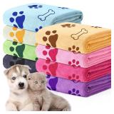 Chumia Multi Pcs Dog Towels for Drying Dogs Cats Pet Towels Bulk Puppy Microfiber Quick Drying Paw Bath Bathing Supplies Absorbent for Medium Pets(Sweet Color,18 x 28 Inch)