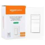 Amazon Basics Smart Dimmer Switch, Single Pole, Works with Alexa Only, 2.4 GHz Wi-Fi, No Hub Required, White