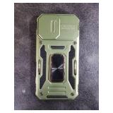 DEERLAMN Case for iPhone 16 with Slide Camera Cover+Screen Protector (2 Packs), Rotated Ring Kickstand Military Grade Shockproof Protective Cover-Olive Green