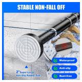 Ausemku Shower Curtain Rod Tension - 26-76 Inch Never Rust Non-Slip Spring Tension Curtain Rod No Drilling Stainless Steel Curtain Rod Use Bathroom Kitchen Black