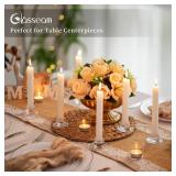Glasseam Glass Tapered Candlestick Holders: 10Pcs Small Taper Candle Holders Bulk Clear Candle Sticks Holder Decor Short Modern Candle Holder for Table Centerpiece Wedding Christmas Dinner Party