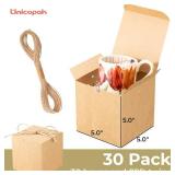 UnicoPak Bulk Pack 5x5x5 Brown Small Gift Boxes, Great for Gift-giving like Mug, Candle, Ornament, Soap, Glass, Offering a Nice Gift Presentation