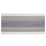 DII Everyday Collection Fringed Stripe Tabletop, Table Runner, 14x108, Black