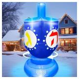 Spinning Top Dreidel 6Ft Lighted Hanukkah Inflatable Dreidel with Built-in 4 LED Lights,Chanukah Yard Decor for Outdoor Lawn Garden Home Indoor Holiday Party