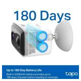 Tapo Outdoor Security Camera Wireless, 1080P, Up to 180 Days Battery, Free Person Detection, Color Night Vision, SD/Could Storage, Alexa & Google Assistant Compatible, Ideal for Homeowners(C400)