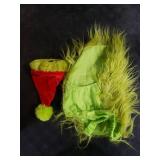 Littledropet Furry Dog Green Monster Costume with Pet Christmas Hat,Dog Cat Christmas Halloween Costume Outfit Shirt Clothes for Small Medium Large Dogs,Medium