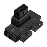 ZIMISI OBDII Splitter with Rotatable Male Port, Full 16 Pin 1 Male to 2 Female Extension Converter Adapter, Universal Port Splitter for Standard OBD2 Devices Diagnostic Extender