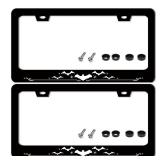 Bat License Plate Frame 2 Pack Funny Gothic Style License Plate Holder Animal for Front or Rear Car Tags Reusable Durable Stainless Steel Car Decoration with Screws 6.3 X 12.2 Inch for Men Women