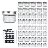Accguan Mini Mason Glass Canning Jars,4 OZ Jelly Jars With Regular Lids Silver,Ideal for Honey,Jam,Wedding Favors,Shower Favors,Small Pice Jars Bulk PACK