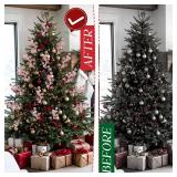 Bulk PCS Christmas Tree Decoration 8.7 Inch Artificial Holly Berry Stems with 360 Christmas Berries Picks Sprays Snowy for Christmas Trees Ornaments DIY Crafts Wreaths Xmas Holiday Winter Decor (Red)