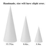 9 Pcs Paper Mache Cones Open Bottom 13.8x5 in, 10x4 in, 5.9x2.75 in, Extra Thick Cardboard Cones for Crafts Paper Cones for Christmas Gnomes Christmas Tree DIY Projects and Decorations