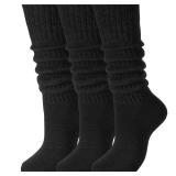 Nimalpal Slouchy Socks for Women 3 Pairs (Black), Women