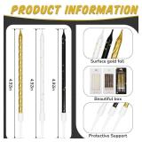 Nuanchu 36 Pieces Gold, Black, White Birthday Candles Spiral Cake Candles Cake Cupcake Candles Long Thin Birthday Candles with Holders for Birthday Wedding Party Cake Decorations