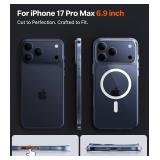 TORRAS Magnetic Slim-Fit for iPhone 17 PRO MAX Case, Ultra-Thin 17 ProMax Phone Case Compatible with MagSafe, Light Anti-Scratch Matte Hard PC Bayer 6.9 inch OriginFit, Clear