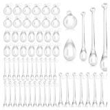 Vercraft Bulk Pcs Christmas Tree Ornaments Clear Acrylic Hanging Teardrop Ornaments 5 Styles Christmas Crystal Chandelier Pendant Crystals for Centerpieces Chandelier Wedding Decor (Clear)