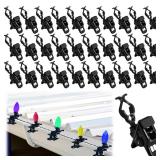 Feoang BulkPCS Christmas Lights Spring Clips C7 C9 Universal Holiday Light Clips for Outside String Lights Gutter&Shingle Light Clips Spring Loaded Outdoor Holiday Light Hooks for Holiday Decorations