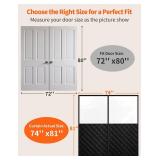 Magnetic Thermal Insulated Door Curtain for 72x 80 Doors, Visible Door Cover for Heat Insulation, Magnetic Closure Thick Draft Blocker Blanket for Doorway to Keep Warm in Winter Cool in Summer