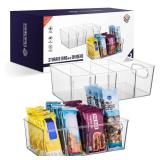 ClearSpace Plastic Pantry Organization and Storage Bins with Removable Dividers Perfect Kitchen Organization or Kitchen Storage Refrigerator Organizer Bins, Cabinet Organizers (2 Pack)