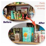 ClearSpace Plastic Pantry Organization and Storage Bins with Removable Dividers Perfect Kitchen Organization or Kitchen Storage Refrigerator Organizer Bins, Cabinet Organizers (2 Pack)