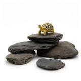 KINGRUI Aquarium Stone Natural Slate Stream Turtle Tank Rocks 3-7 inches Fish Rock for Aquarium Aquascaping Shrimp Tanks Amphibian Enclosures Paludarium-5lb