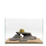 KINGRUI Aquarium Stone Natural Slate Stream Turtle Tank Rocks 3-7 inches Fish Rock for Aquarium Aquascaping Shrimp Tanks Amphibian Enclosures Paludarium-5lb