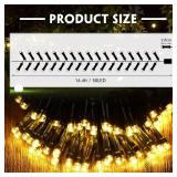 Tuanse 8 Pack Battery Operated Outdoor Christmas Tree String Lights,16.4 ft Mini Light Outdoor Christmas Lights with 50 Led of Dark Green Cable Lighting for Bedroom Garden Yard (Warm Light)