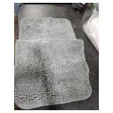 OLANLY Dog Door Mat for Muddy Paws 47x17, Absorbs Moisture and Dirt, Absorbent Non-Slip Washable Doormat, Quick Dry Chenille Mud Mat for Dogs, Entry Indoor Entryway Carpet for Inside Floor, Grey