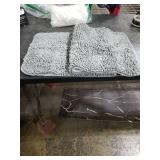 OLANLY Dog Door Mat for Muddy Paws 47x17, Absorbs Moisture and Dirt, Absorbent Non-Slip Washable Doormat, Quick Dry Chenille Mud Mat for Dogs, Entry Indoor Entryway Carpet for Inside Floor, Grey