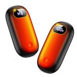 Electric Hand Warmers Rechargeable Power Bank with LED Display, 17Hrs Warmth, 4 Levels Dual-Side Fast Heating Portable Pocket Heater 2 Pack for Hunting, Camping, Golf, Outdoor, Gifts for Women/Men
