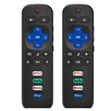 (Pack of 2) Replacement Remote Control Only for Roku TV, Compatible for TCL Roku/Hisense Roku/Onn Roku/Sharp Roku/Element Roku/Westinghouse Roku/Philips Roku Smart TVs (Not for Roku Stick and Box)