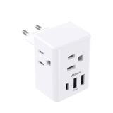European Travel Plug Adapter with USB Charging Ports, Mifaso International Type C Power Adapter for US to Most of Europe EU Italy France Spain Germany Greece
