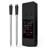 Bluetooth Wireless Meat Thermometer with App, Touch Screen, Audible Alarm, 2 Probes, 800ft Range & Rechargeable Base, Kitchen Food Thermometer for Cooking, BBQ, Smoker | Stocking Stuffers for Men