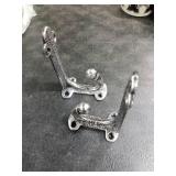 Cast Iron Shelf Brackets 4 Inch, 4 Pack Black Rustic Shelf Brackets with Hooksï¼Heavy Duty Floating Brackets Wall Mounted, Decorative Brackets for Wood Shelves