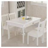 sancua Clear Plastic 100% Waterproof Tablecloth - 54 x 78 Inch - Vinyl PVC Rectangle Table Cloth Protector Oil Spill Proof Wipe Clean Table Cover for Dining Tables, Parties & Camping, Crystal Clear