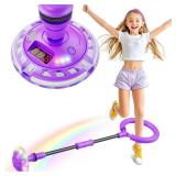 Flooyes Skip Ball for Kids, Ankle Skip Ball Toy with Counter, Timer and Cal Calculator, Girl Birthday Gifts for Age 6 7 8 9 10+, Rechargeable Colorful Flash Wheel Skip Ball for Girls Women