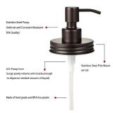 Amolliar Mason Jar Liquid Soap Dispenser Lid, Rust Proof Stainless Steel, Cute Farmhouse Decor for Kitchen, Bathroom, Bath, Refill Liquid Soap Pump for Hand Soap, Dish Soap, Lotion Soap,Bronze 2 Pack