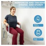 WeHwupe Toilet Safety Rails for Elderly Adults - Adjustable Bathroom Toilet Safety Frame with Handles - Stand Alone Toilet Grab Bar for Senior, Handicap & Disabled,Fits Most Toilets, White, TRX-8002