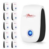 2025 10Pack Ultrasonic Pest Repeller Electronic Mouse Repellent Ultrasonic Plug in Mice Repellent Indoor Sonic Electronic Plug in Pest Control for Spide,Rat,Cockroach,Insect,AntBugs