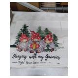 AVOIN colorlife Merry Christmas Trees Reindeer Snowflake Throw Pillow Covers, 18 x 18 Inch Xmas Red Berries Hello Winter Holiday Cushion Case Decoration for Sofa Couch Set of 8