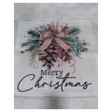 AVOIN colorlife Merry Christmas Trees Reindeer Snowflake Throw Pillow Covers, 18 x 18 Inch Xmas Red Berries Hello Winter Holiday Cushion Case Decoration for Sofa Couch Set of 8