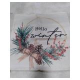 AVOIN colorlife Merry Christmas Trees Reindeer Snowflake Throw Pillow Covers, 18 x 18 Inch Xmas Red Berries Hello Winter Holiday Cushion Case Decoration for Sofa Couch Set of 8