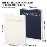 Beautiful Decorative Books - Set of 2 Linen Boxes Enhance Coffee Table,Bookshelf or Mantle Decor Aesthetic Fake/Faux Books for Modern Home Decoration, Photo Storage and as a Keepsake Box (Blue&White)