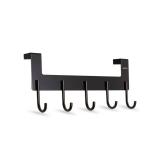 UDENIS Over The Door Towel Rack,Over The Door Hooks,Heavy Duty Aluminum Over The Door Hanger for Hanging Coat, Bag, Robe,Clothes,Towels,Hat - 5 Hooks, Brush Finish (Matte Black 1Pcs)