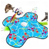 Tlaijiang Interactive Cat Toys for Indoor Cats: Fluttering Butterfly, Moving Concealed Feathers, Realistic Animal Sounds - Rechargeable & Touch Activated Cat Toy for Bored Adult Cats