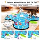 Tlaijiang Interactive Cat Toys for Indoor Cats: Fluttering Butterfly, Moving Concealed Feathers, Realistic Animal Sounds - Rechargeable & Touch Activated Cat Toy for Bored Adult Cats