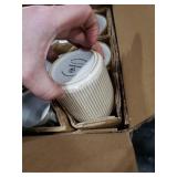 famiware Coffee Mug Set for 6, Star 12 oz Catering Mugs Cup Set with Handle for Coffee, Tea, Cocoa, Milk - Ceramic Stoneware Drinkware Set, Cappuccino White